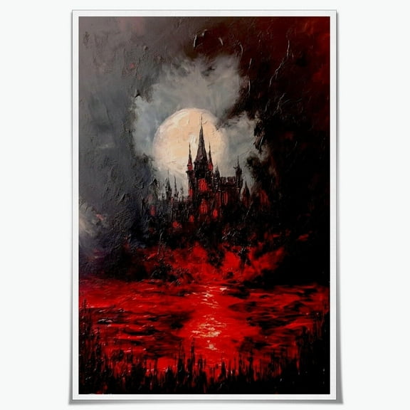 Gothic Canvas Wall Art The void of darkness Dark Academia Art Canvas Prints Goth Spooky Painting Dark Rustic Wall Decor