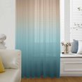 thumbnail image 6 of Navy Blue Brown Ombre Sheer Curtains 45 Inches Long, Teal Gradient Color Modern Abstract Light Filering Curtains, Breathable Simi Curtain Privacy Drapes for Kitchen Bathroom Small Window Treatment, 6 of 9