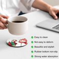thumbnail image 3 of Grey Snowman Christmas Coasters Set of 2, Absorbent Coasters for Drinks, Snowflake Xmas Tree Winter Elk Coaster for Desk Coffee Table Protection, Home Decor House Warming Gifts 4", 3 of 8