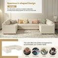 thumbnail image 6 of EUROCO 8 Seat  Upholstered  Sectional Sofa,U-Shaped Sofa with Thick Seat and Back Cushions, Large Sectional Couch with Removable Cushions and Cushion Cover,Beige, 6 of 10