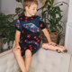thumbnail image 4 of Balery Cosmic Red Sparkle Dice Conjunto de Pijama Infantil de Manga Corta con Estampado – Ropa de Dormir de Algodón Suave-4X-Large, 4 of 6