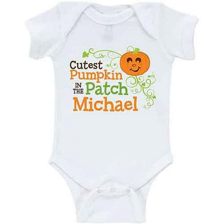 Personalized Cutest Pumpkin Baby White Creeper
