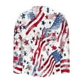 thumbnail image 5 of bamboo linen Independence Day shirts for womens collared Short Sleeve tee shirts USA Flag Star printed tunics blouses Baggy dressy shirts holiday beach party Patriotic clothes 2025, 5 of 5