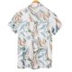 thumbnail image 3 of Mens Manga Corta Botón Abajo Camisas Botones Casuales Color Bloque Impresión con Blusa de Bolsillo Turndown, 100% Algodón Camisa Ligera para el Verano, 3 of 3