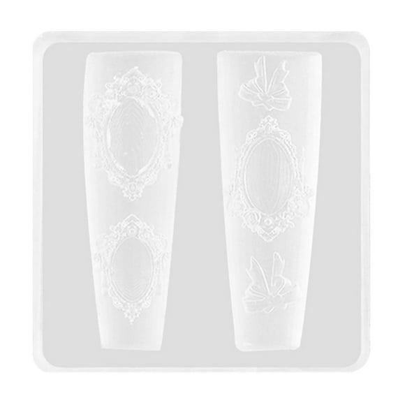 Uñas Accesorios Molde Silicona 3D Perla Cadena Diseño DIY Manicura Plantilla con Patrones Resina Artesanía Herramienta Cake Icing Silicona Mini Silicona Hojas Flor Animales Plantilla
