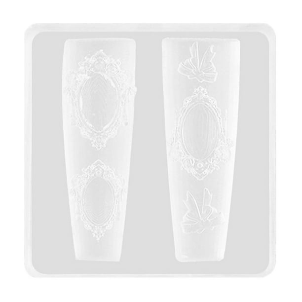 Uñas Accesorios Molde Silicona 3D Perla Cadena Diseño DIY Manicura Plantilla con Patrones Resina Artesanía Herramienta Cake Icing Silicona Mini Silicona Hojas Flor Animales Plantilla