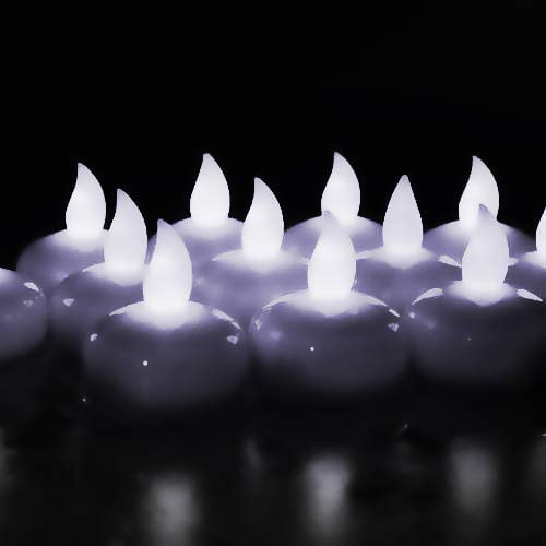 Novelty Place LED Floating Candles, Flameless Tea Lights Cool White