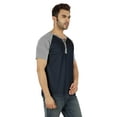 thumbnail image 2 of Inkmeso T-Shirts à Manches Courtes Raglan en Coton Léger Unis T-Shirt Classique Henley pour Hommes, 2 of 7