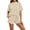 Beige, variant on MXUIKV 2 Piece Sets for Women Summer Ribbed Loose Fitted Crew Neck T-Shirts Elastic Waist Shorts with Pockets(X-Large,Watermelon Red)
