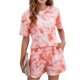 thumbnail image 4 of Sonducket Conjunto de 2 piezas de camiseta, quinto pantalón, traje informal para dormir, algodón cómodo, traje de moda de piezas, elegante, Yoga, Prendas para la parte del cuerpo Rosa M Sonducket AP011066-02, 4 of 6