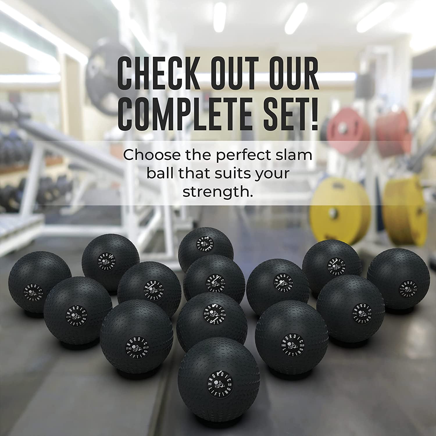 Nordic Lifting Weight Slam Ball , Exercise Ball for Crossfit Core & Fitness Training 12 lb
