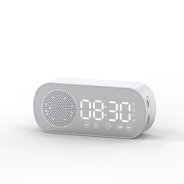 Altavoz Bluetooth inalámbrico HD reloj despertador reloj con espejo tarjeta Radio regalo mini estéreo