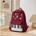 thumbnail image 3 of Piano Backpack for Teen Girls, Music Keyboard Printed School Bookbag with Laptop Slot, Lightweight Backpack for Campus Commute Travel (White), 3 of 5