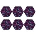 thumbnail image 2 of Balery 6 Pcs Purple Butterflyleather Coasters Set, Drink Table Cup Coasters For Living Room Kitchen Coffee Decor, 2 of 9