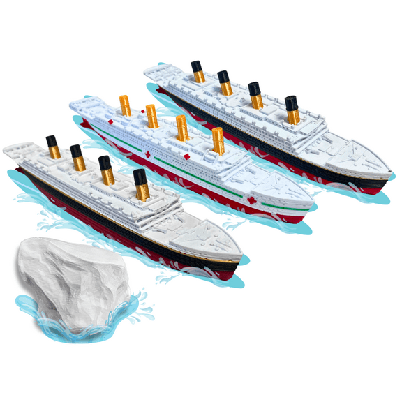 3 Pack Titanic, Britannic, Olympic Bath Boat And Pool Toy By TitanicToyCo, RMS Titanic Toys For Kids, Historically Accurate Titanic Toy, Titanic Ship, Titanic Cake Topper, Titanic Figurine