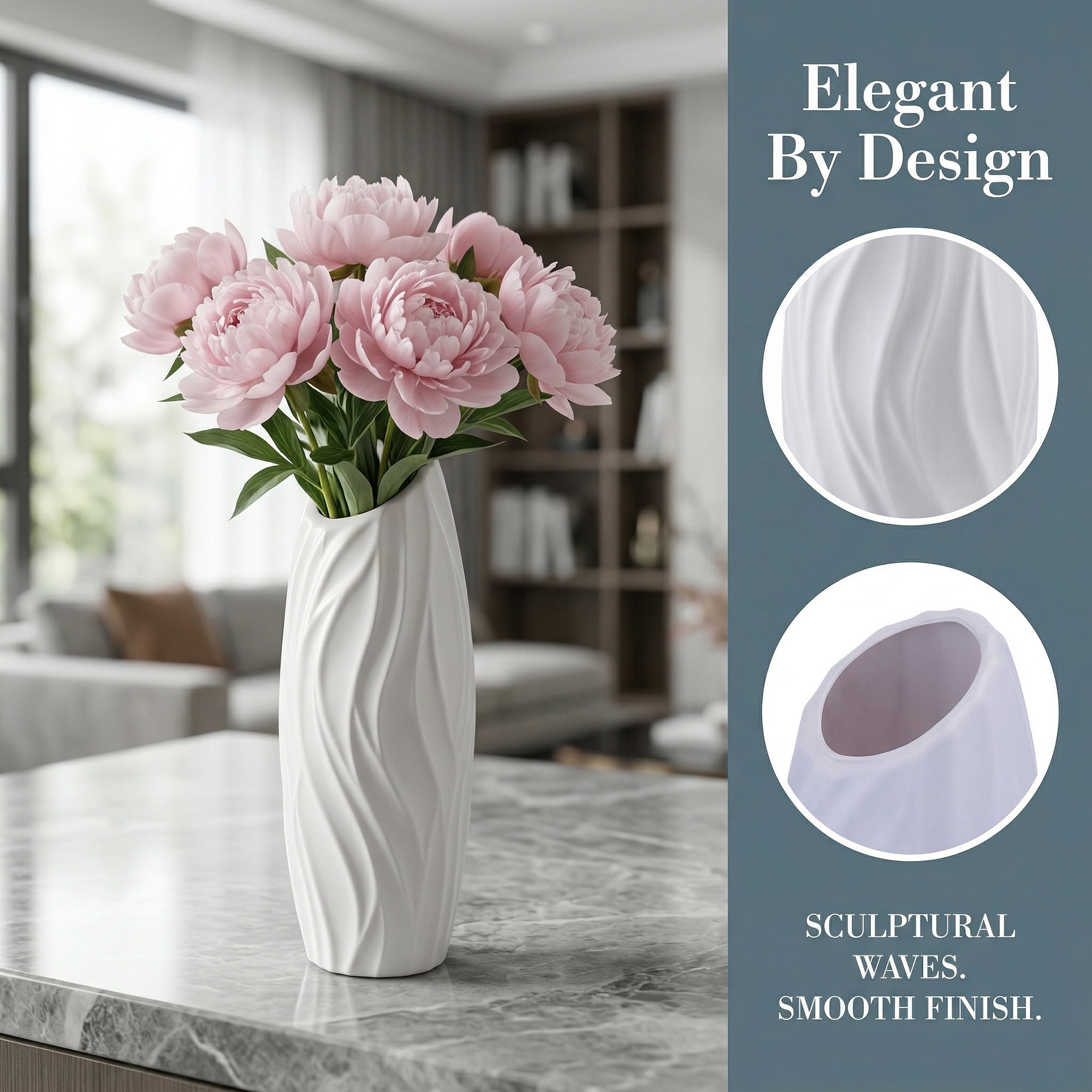 Unique Bargains Bud Vase for Single Stem Roses Plastic Vase Grey 2.8"L x 2.8"W x 7.9"H