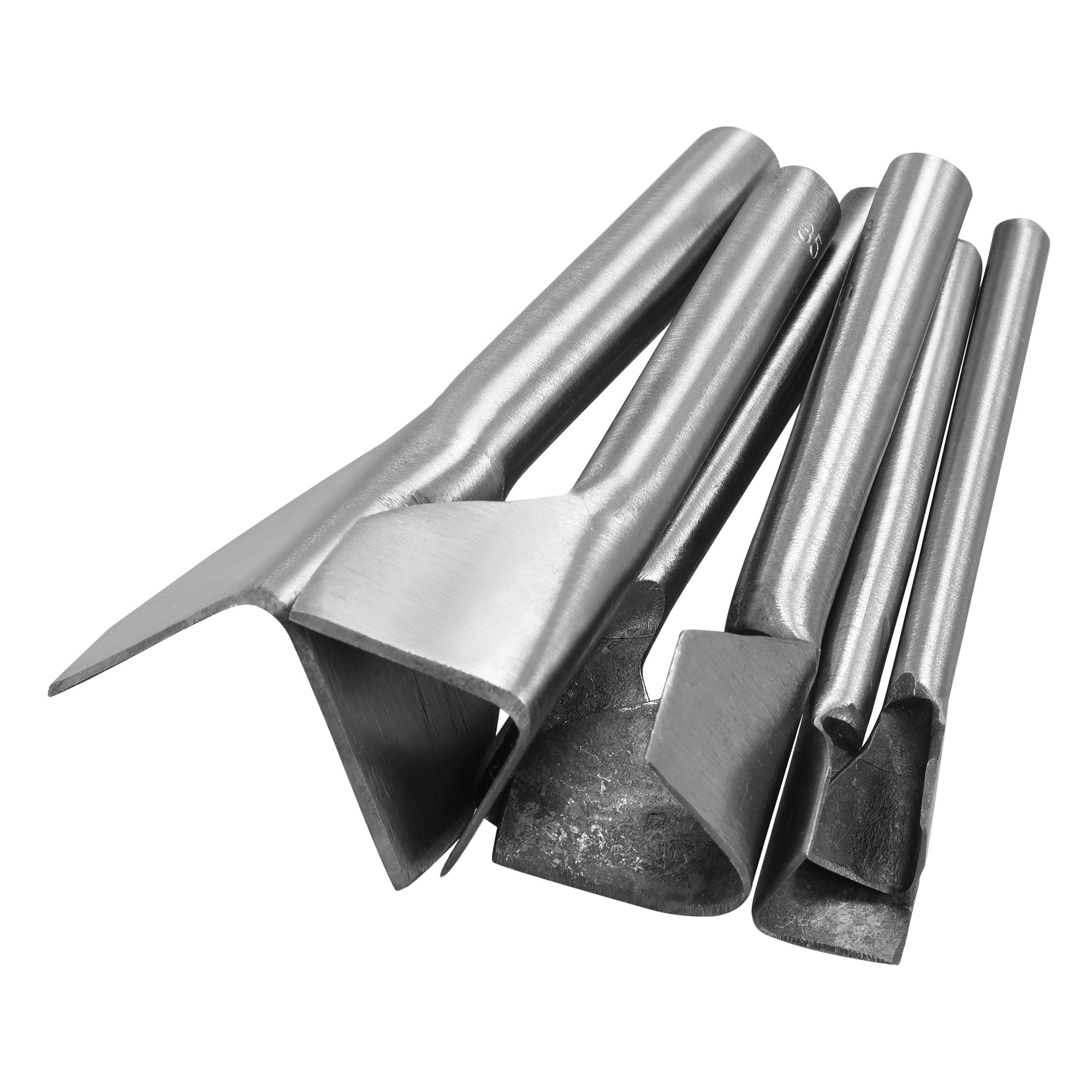 Uxcell V-Shaped Leather Cutter Punch 15-40mm Strap End Punch Tool Set 6 Pack