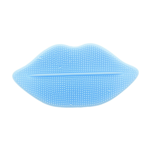 Cepillo de limpieza facial portátil de silicona en forma de labios 3.35"x1.77"x0.91" Azul