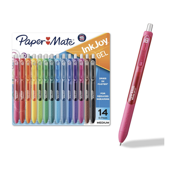 Paper Mate Colorful Gel Pens - InkJoy Gel Pens Assorted Medium Point (0.7). Perfect for Vibrant Colored Writing and Sketching with Paper Mate InkJoy 14 Count