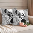 thumbnail image 3 of 2 Pack Outdoor Waterproof Throw Pillows, Bohemian Arch Abstract Geometric Decorative Square Pillow Case Patio Pillows for Chair Couch Sofa 16x16in, 3 of 9