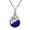 Blue, variant on Ocean Teardrop Filigree Waves Black Onyx Stone on Sterling Silver Necklace