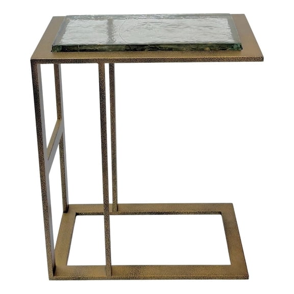 Carolina Castella C-End Table in Antique Brass