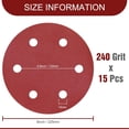 thumbnail image 3 of Awutzut 9 Inch 6 Hole Sanding Discs 240 Grit Hook and Loop for Drywall Sander 15PCS, 3 of 7
