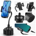 thumbnail image 5 of Phone Holders for Your Car, Car Phone Mount, Car Cup Holder Mount Fit for iPhone 13 12 Pro Max 11 Xs Max R X 8 Plus, Samsung Galaxy S21 S20 S10 and More, Black, 5 of 7