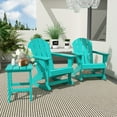 thumbnail image 4 of Polytrends  Laguna 3-Piece Poly Adirondack Rocking Chairs and Side Table Set Turquoise, 4 of 5
