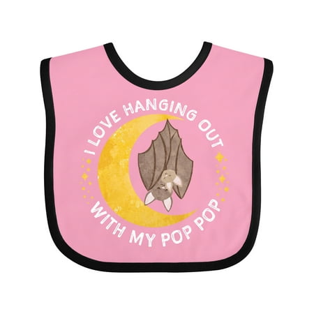 

Inktastic I Love Hanging out with My Pop Pop Bats Gift Baby Boy or Baby Girl Bib