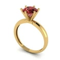 thumbnail image 2 of 1.5 ct Round Cut Natural Garnet Solitaire Engagement Ring for Women in 18K Yellow Gold, 2 of 5