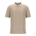 thumbnail image 2 of Men's Knitted Short Sleeve Casual Button Collar Polo Shirt Summer Breathable Elastic Hollow Beach Shirt, 2 of 4