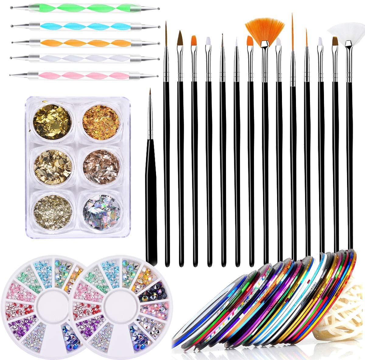 Nail Art Brushes Pens Kits Nail Art Design Tools with 5pcs Nail