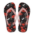 thumbnail image 2 of POLERO Little Kid Poppy Flower Butterfly Print Flip Flop, Arch Support, Non Slip Outsole, Water Friendly Size 10, 2 of 7