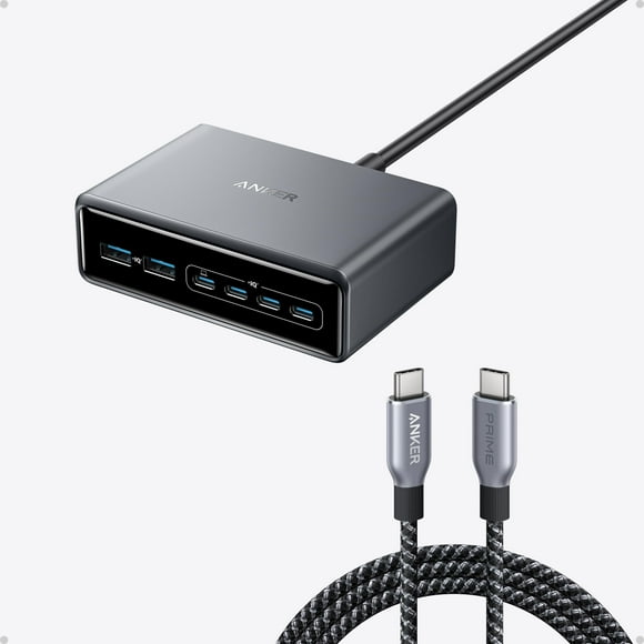 Estación de carga Anker Prime Cable GaN+ USB C de 200 W y 6 puertos
