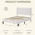 thumbnail image 2 of 4 EVER WINNER Queen Size Velvet Platform Bed Frame, Horizontal Stitched Upholstered Headboard, Noise-Free Wooden Slat Support, No Box Spring Needed, Easy Assembly, White, 2 of 9