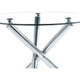 thumbnail image 4 of Velets 40" Luna Round Glass Top Dining Table w/Sturdy Metal Legs, Sleek Design for Dining Room, Kitchen & Living Room, Best for Modern Home Decor, Small Spaces, Breakfast Nooks (Chrome Leg), 4 of 5