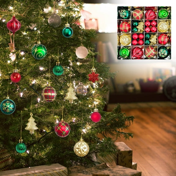 karymi 46pcs Christmas Tree Decoration 6cm Christmas Ball Christmas Tree Pendant Alien Painted Christmas Ball Gift Kids Christmas Gifts Summer Clearance Summer Clearance Big Savings