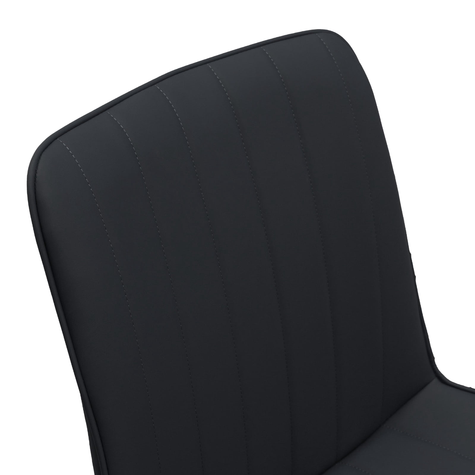 MAYEERTY Black Red PU Leather Dining Chairs with Metal Legs, Wave Pattern Upholstered Armless Chair Set of 2 for Kitchen, Restaurant, Living, Meeting Room