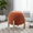Russet, variant on Modern Upholstered Ottoman with Wooden Legs, Round Footrest Stool for Living Room, Bedroom, Entryway