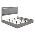 thumbnail image 3 of Elara Queen 4PC Set - Manufactured Wood - Gray & LED Marble Accent Headboard, 3 of 14