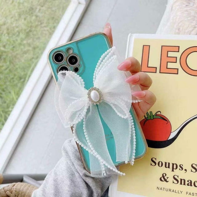 Étui Robuste pour iPhone 12 Pro, Bracelet Chaîne de Poignet, Style Fleur de Luxe, Étui - Bleu