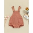 thumbnail image 2 of Gzhioc Newborn Baby Casual Solid Color Bodysuit, Wide Shoulder Straps Romper, Short One-Piece Clothes, 2 of 8