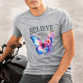thumbnail image 3 of Jollimate Butterfly Graphic Shirt, Believe In Who You Are Quote Tee, Floral Inspiration Shirt, 3 of 6