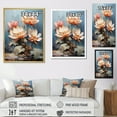 thumbnail image 4 of Designart "Graffiti Merges With Lotus Flowers I" Lotus Floater Framed Wall Art Prints, 4 of 5