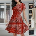 thumbnail image 2 of Red Bandana Women's Classic Swing Skater Dress Casual Work Party Cocktail Dresses, 2 of 6