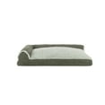 thumbnail image 3 of FurHaven Pet Products Two-Tone Faux Fur & Suede Pillow Deluxe Chaise Lounge Pet Bed for Dogs & Cats - Dark Sage, Large, 3 of 9