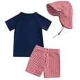 thumbnail image 4 of TBWNWG Boys Swimwear 3 Piece Set Including Rash Guard Swim Shirt Trunks And Hat For Beach Pool Water Activities, 4 of 4