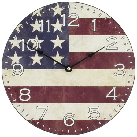La Crosse Clock 12 inch Americana Quartz Analog Wall Clock, 404-2631F