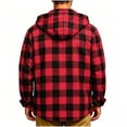 thumbnail image 4 of StSilkitty Button down Shirt Jacket for Mens Plaid Long Sleeve Drawstring Front Hooded T-Shirts with Pockets Lightweight Casual Shacket, 4 of 5